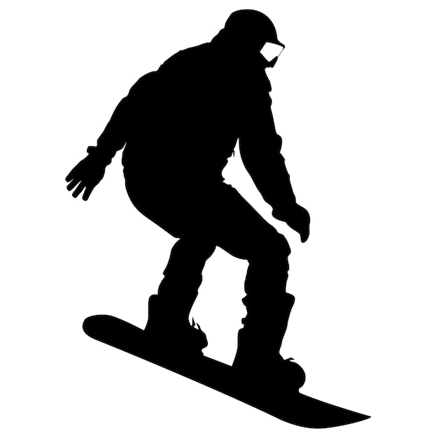 Zwarte silhouetten snowboarders op witte achtergrond Vector illustratie