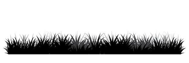 Zwarte silhouetten van gras bloemenachtergrond wild gras gras grenst aan silhouet vector illustratie