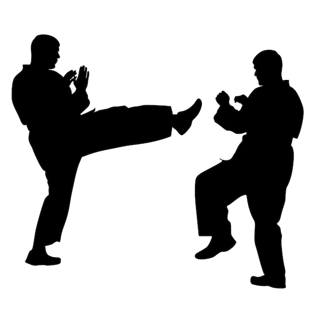 Zwarte silhouetten van karate Sport vectorillustratie