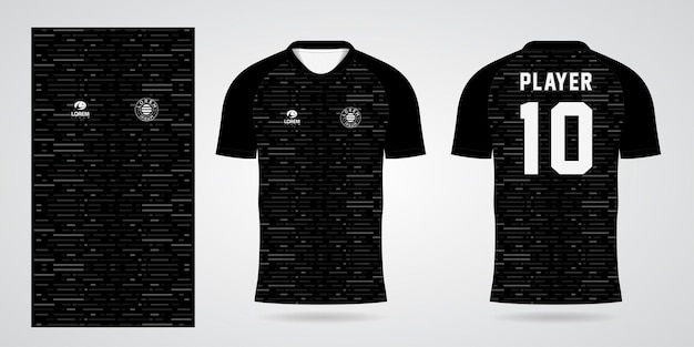 Zwarte sportshirt jersey ontwerpsjabloon