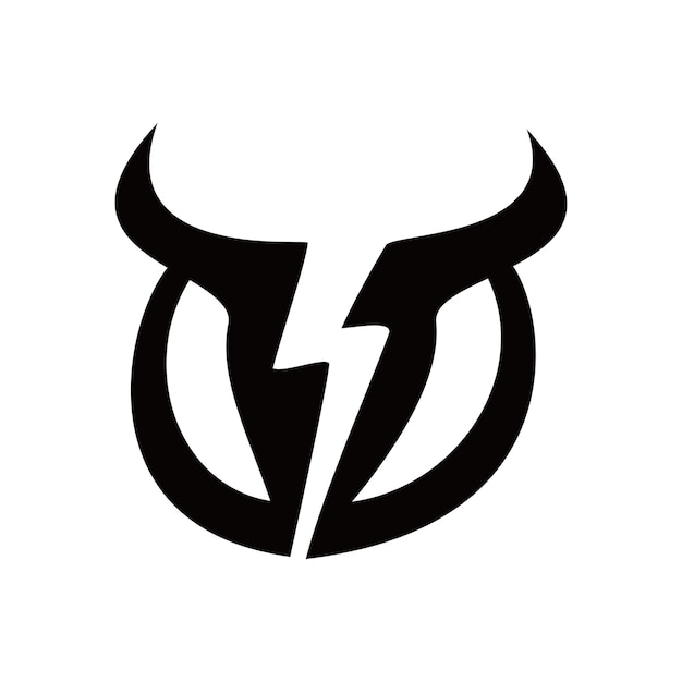 zwarte stier silhouet logo ontwerp wild buffel teken en symbool