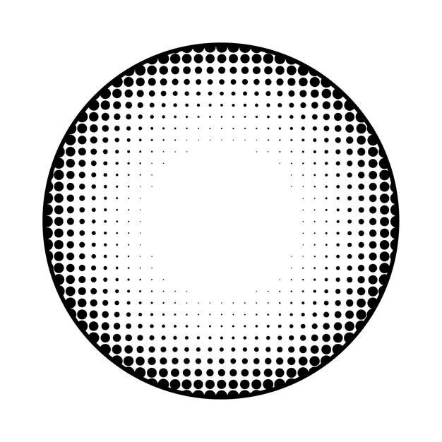 Zwarte stippen halftone in Circle vorm vector element