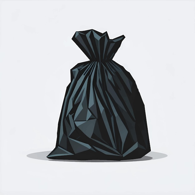 Vector zwarte tas prullenbak vuilniszak recycling vectorillustratie