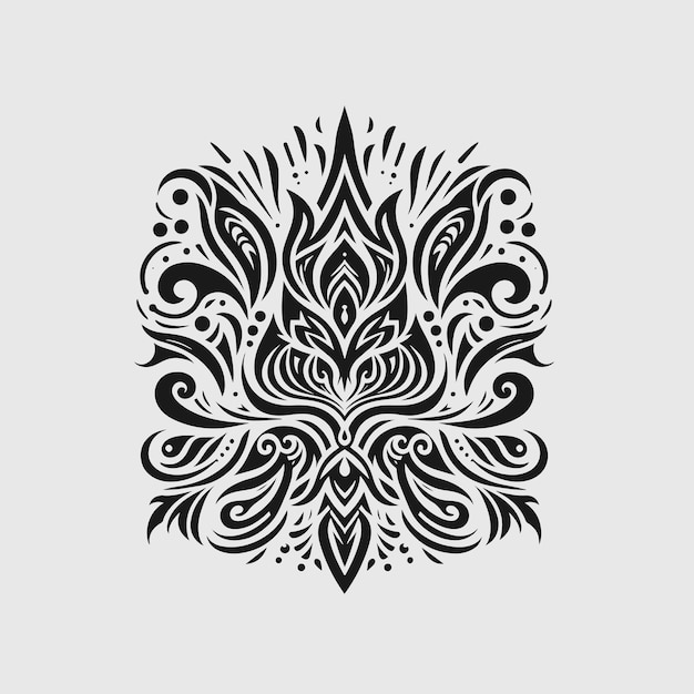 Zwarte Tribal MandalaTattoo Ontwerp Vector