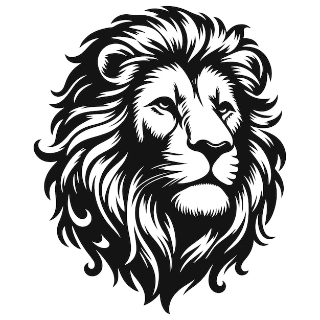 Zwarte vector met leeuwenhoofd