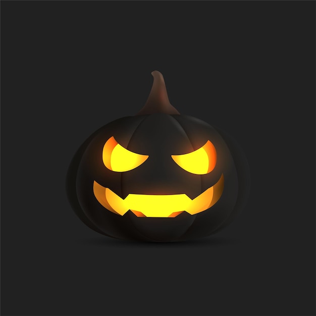 Zwarte vector realistische lege pompoen geïsoleerde achtergrond Modern halloween-symbool en decoratie