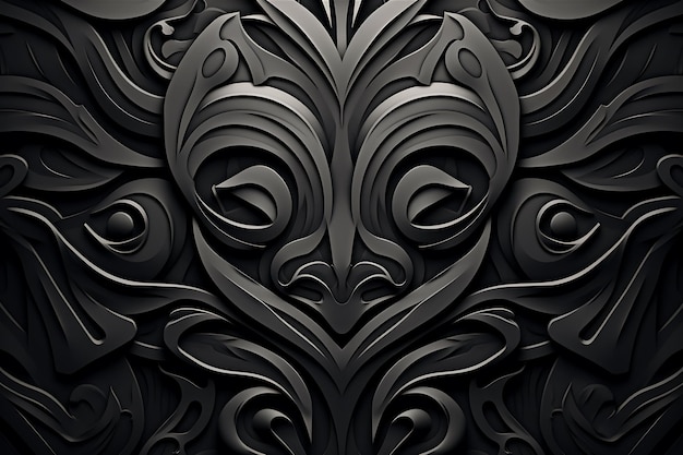 Vector zwarte versierde behangontwerpstijl
