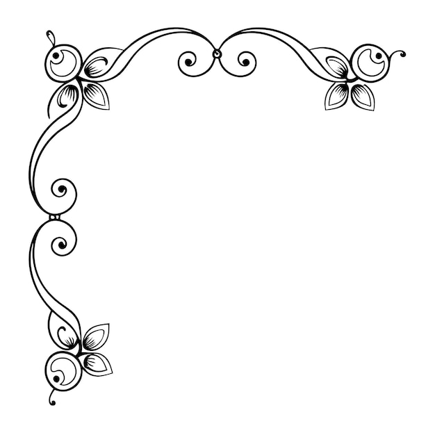 Zwarte versierde frame vector ontwerpen met ingewikkelde hoek details