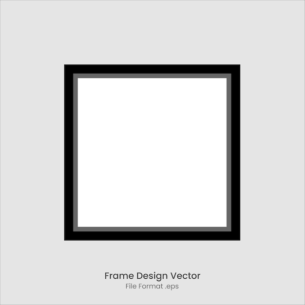 Zwarte vierkante frame ontwerp vector met een witte achtergrond