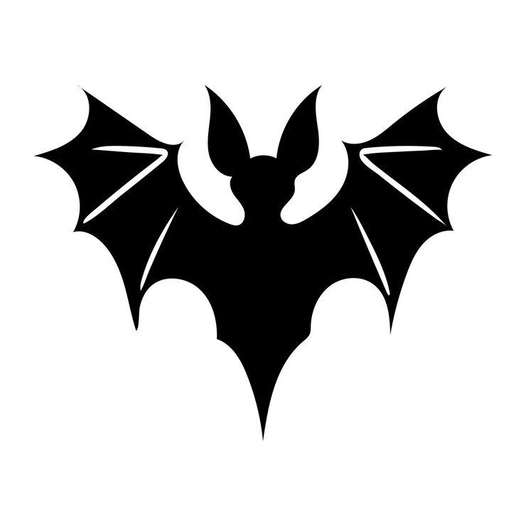 Vector zwarte vleermuis silhouet geïsoleerd op witte achtergrond bat vector illustratie black bat art design
