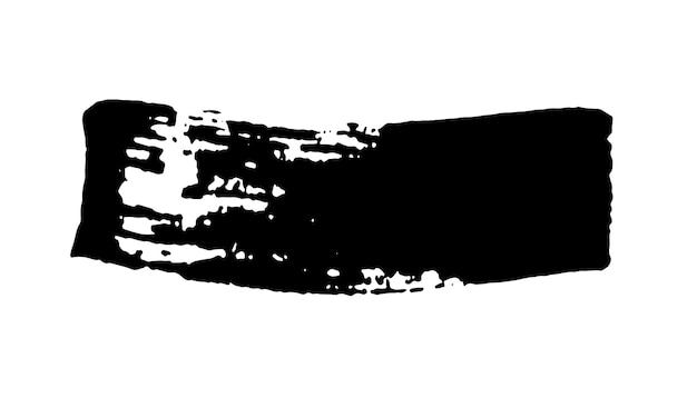 Zwarte vlek penseel grunge banner hand getekende plons Grunge badge penseel hand getekend zwart