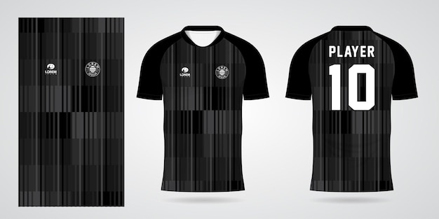 Zwarte voetbaltrui sport ontwerpsjabloon