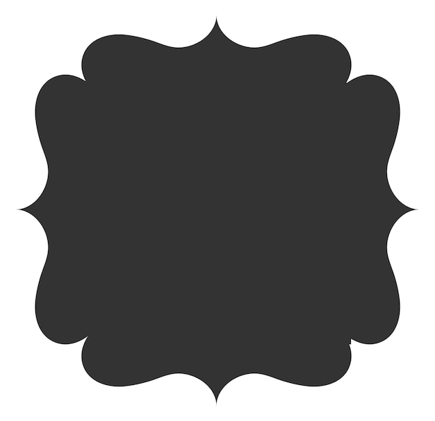 Vector zwarte vorm lege retro label decoratieve badge