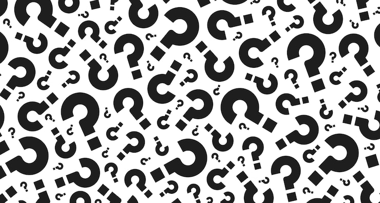 Vector zwarte vraagteken patroon achtergrond antwoord raden faq decoratieve abstracte behang