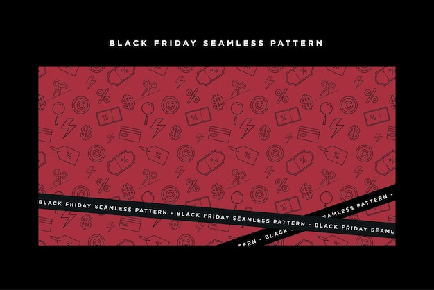 Zwarte vrijdag verkoop naadloos patroon banner achtergrond