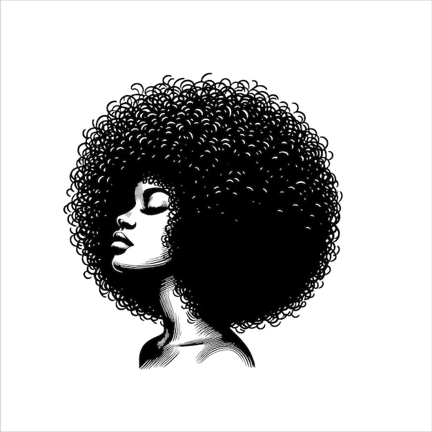 Vector zwarte vrouw svg afro vrouw svg zwarte meisje svg afro puffs mooie zwarte opgeleide svg zwarte koningin