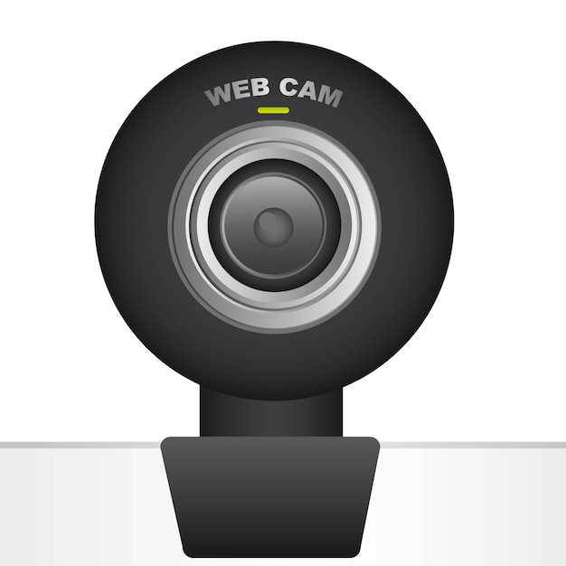 zwarte webcam over witte achtergrond vector