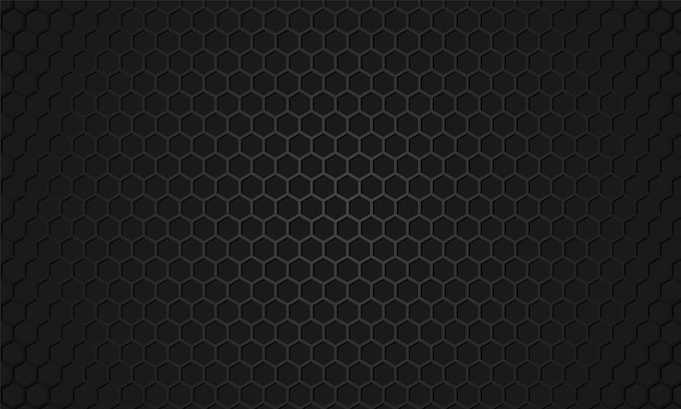 Vector zwarte zeshoek koolstofvezel metallic texturd achtergrond.