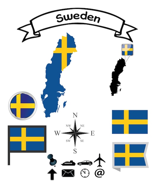 Zweden Set Official Flags-collectie