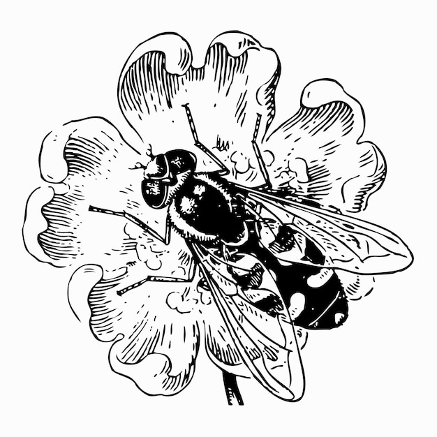 Vector zweefvlieg syrphidae