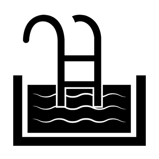Zwembad pictogram logo vector ontwerpsjabloon