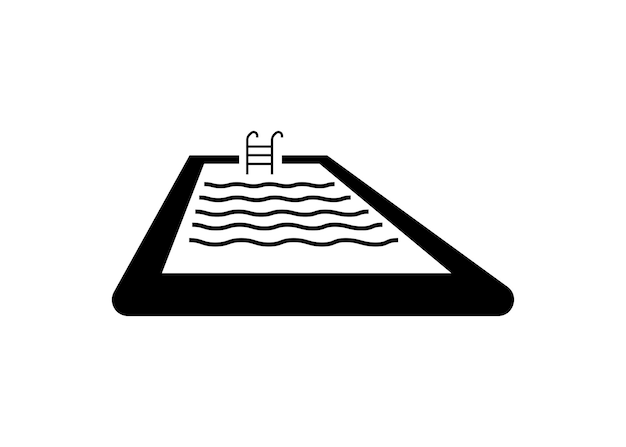 Zwembad pictogram silhouet ontwerpsjabloon geïsoleerd