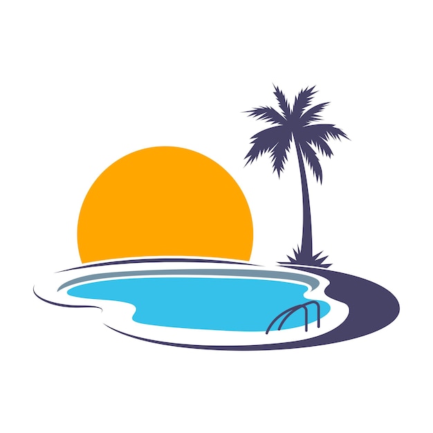 Zwembaden pictogram logo ontwerp