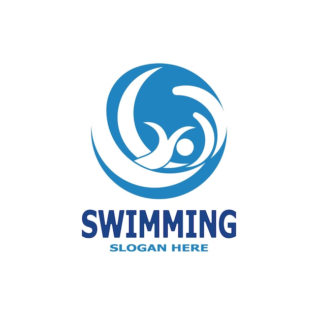 Zwemmen mensen logo vector sjabloon illustratie