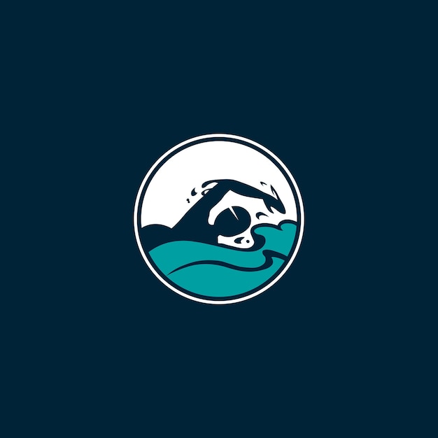 zwemmen monogram logo ontwerp