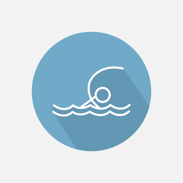 Vector zwemmer sportman in de zee pictogram vector