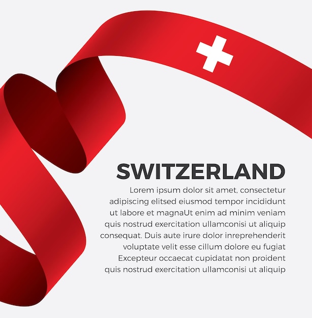 Zwitserland lint vlag vectorillustratie op een witte achtergrond premium vector