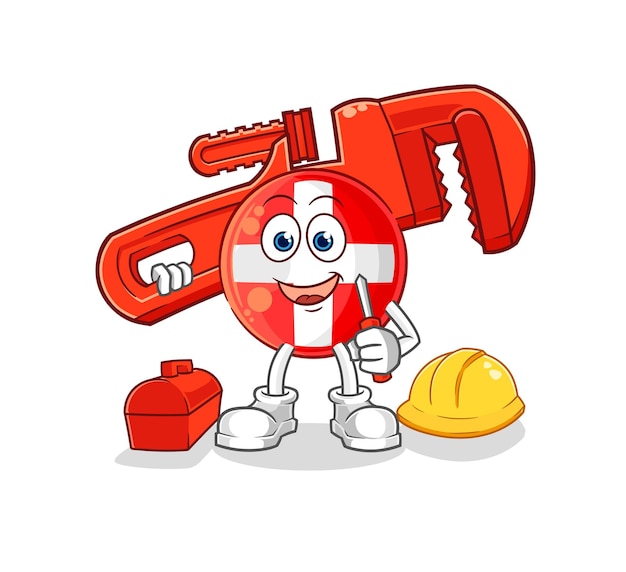 Zwitserse loodgieter cartoon cartoon mascotte vector