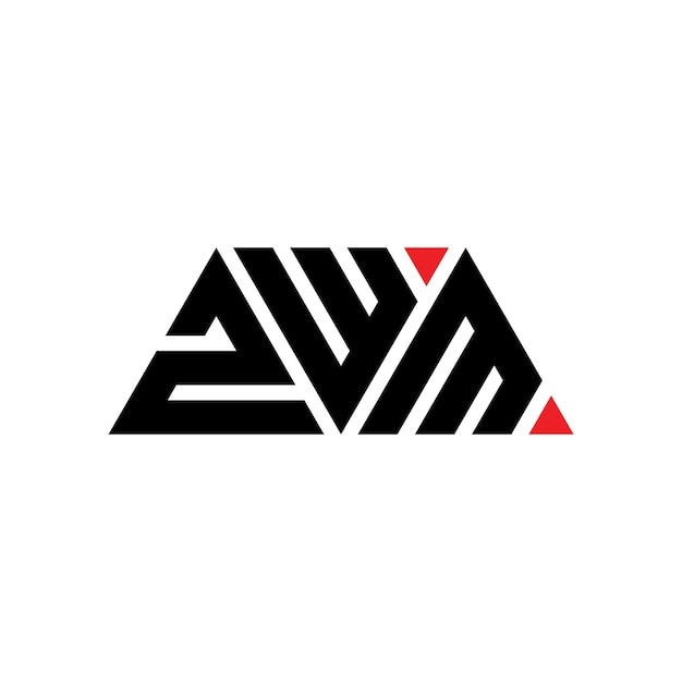 ZWM三角形字母标志设计与三角形形状 ZWM 三角形标志设计 单体 ZWM的三角形向量标志模板与红色 ZWM 四角形标志 简单优雅和豪华的标志 ZWM