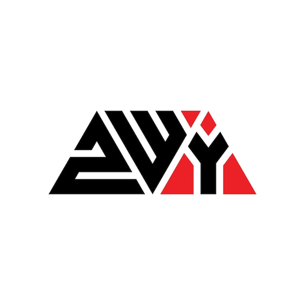 Zwy triangolo lettera logo design con forma triangolare zwy logo triangolo design monogramma zwy modello di logo vettoriale triangolo con colore rosso zwy logo triangolare semplice elegante e lussuoso logo zwy