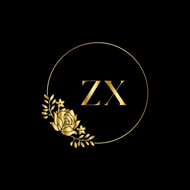 ZX Monogram logotype for celebration event, wedding, greeting card, invitation Vector Template