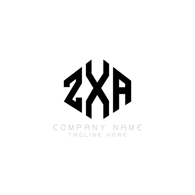 ZXA letter logo ontwerp met veelhoek vorm ZXA veelhoek en kubus vorm logo ontwerp ZXA zeshoek vector logo sjabloon witte en zwarte kleuren ZXA monogram bedrijf en vastgoed logo