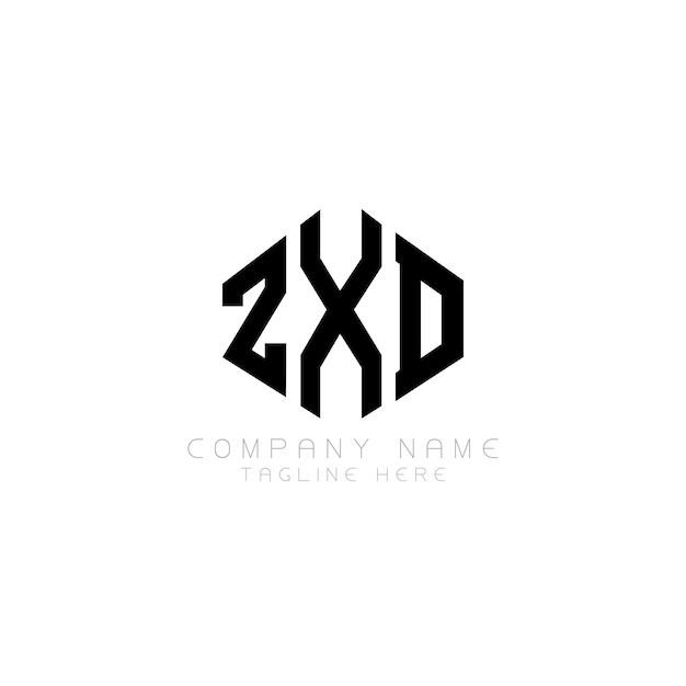 ZXD letter logo ontwerp met veelhoek vorm ZXD veelhoek en kubus vorm logo ontwerp ZXD zeshoek vector logo sjabloon witte en zwarte kleuren ZXD monogram bedrijf en vastgoed logo