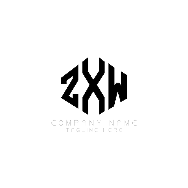 ZXW letter logo ontwerp met veelhoek vorm ZXW veelhoek en kubus vorm logo ontwerp ZXW zeshoek vector logo sjabloon witte en zwarte kleuren ZXW monogram bedrijf en vastgoed logo