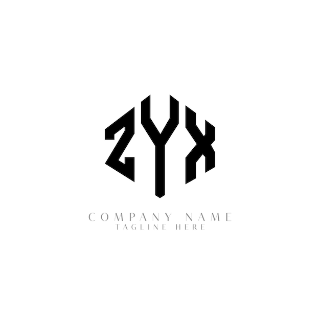 ZYX letter logo ontwerp met veelhoek vorm ZYX veelhoek en kubus vorm logo ontwerp ZYX zeshoek vector logo sjabloon witte en zwarte kleuren ZYX monogram bedrijf en vastgoed logo