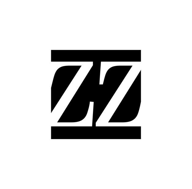 ZZ bedrijfsmonogram Z merklogo ZZ vector zwart-wit