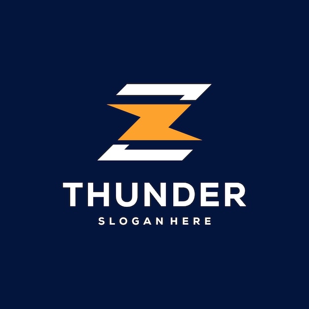 Zz initial thunder electricity дизайн логотипа концептуальный вектор символ логотипа flash thunder