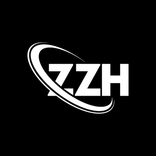 ZZHのロゴZH 文字ZZ H 文字ロゴのデザインイニシャルZH ロゴ円大文字モノグラムロゴ ZZ H タイポグラフィーテクノロジービジネス不動産ブランド