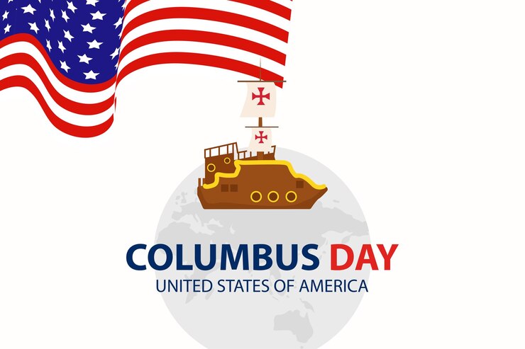 09 October celebration happy Columbus day banner and social media template vector illustration