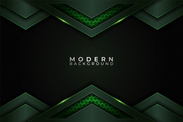10 modern background metallic elegant overlapped layer with shiny green pattern