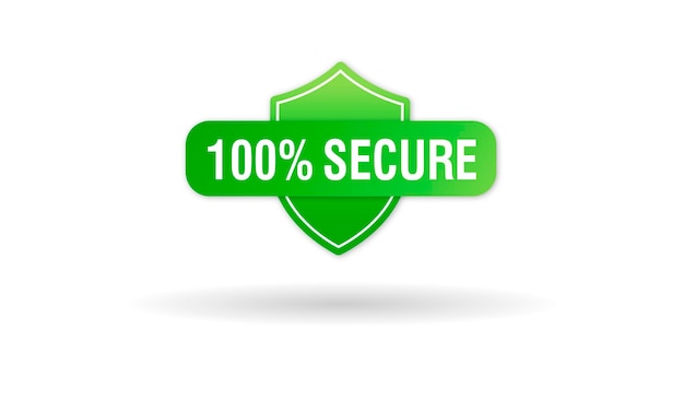100 Secure grunge vector icon Badge or button for commerce website Sign on white background