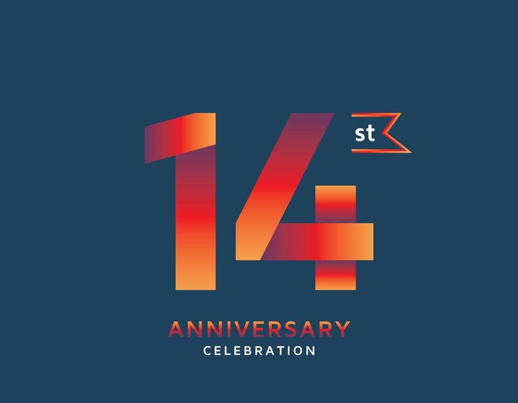 14st anniversary colorful