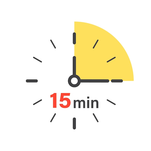 15 minutes on stopwatch icon in flat style Clock face timer vector illustration on isolated background Countdown sign business concept