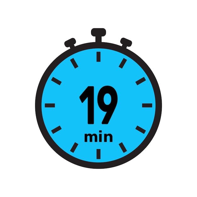 19 minute Timer clock stopwatch isolated icons Countdown timer symbol Minute timer Time measure Chronometer Alarm