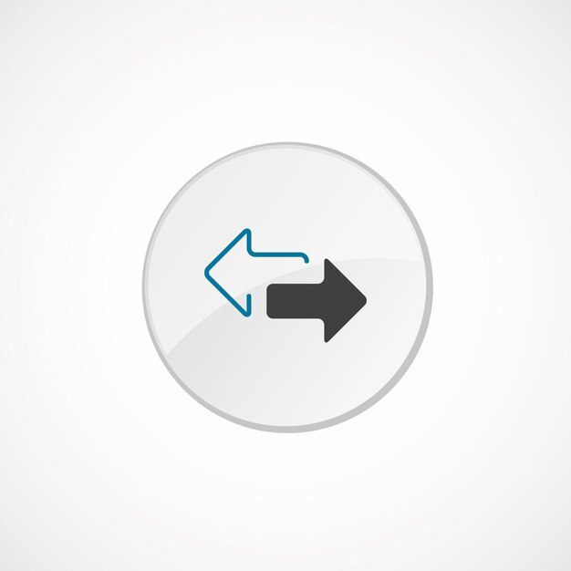 2 side arrow icon 2 colored, gray and blue, circle badge