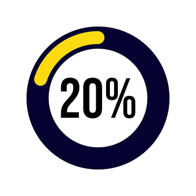 20 Percentage circle 20 Circle loading and circle progress 20 percent diagrams for infographic